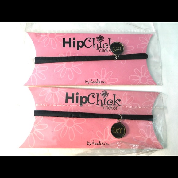 LOT OF 2 GIRLS CHOKERS BFF MEDALLION VELVET CHOKER - Picture 1 of 5